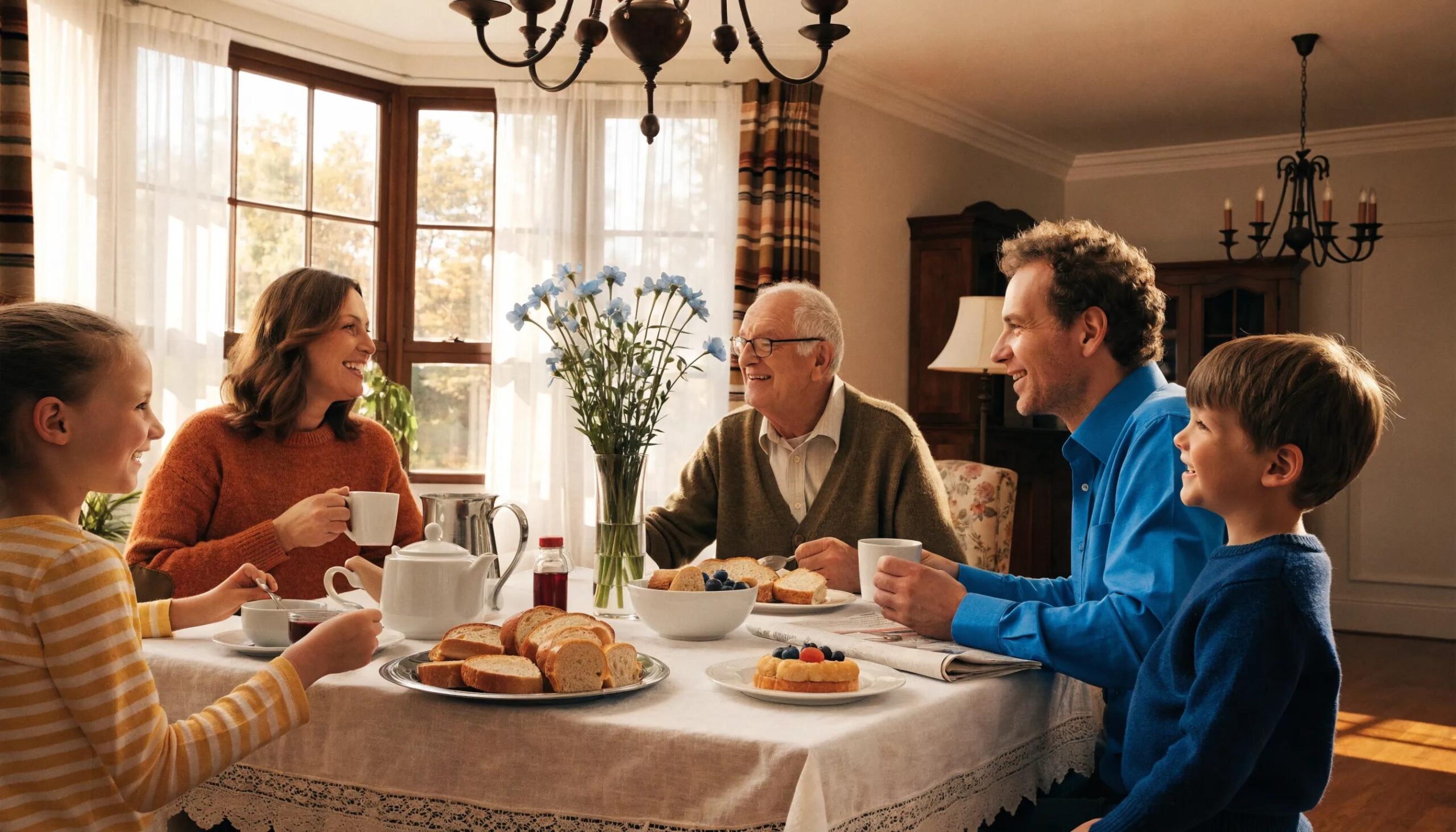 Happy family together at home, symbolizing financial security
